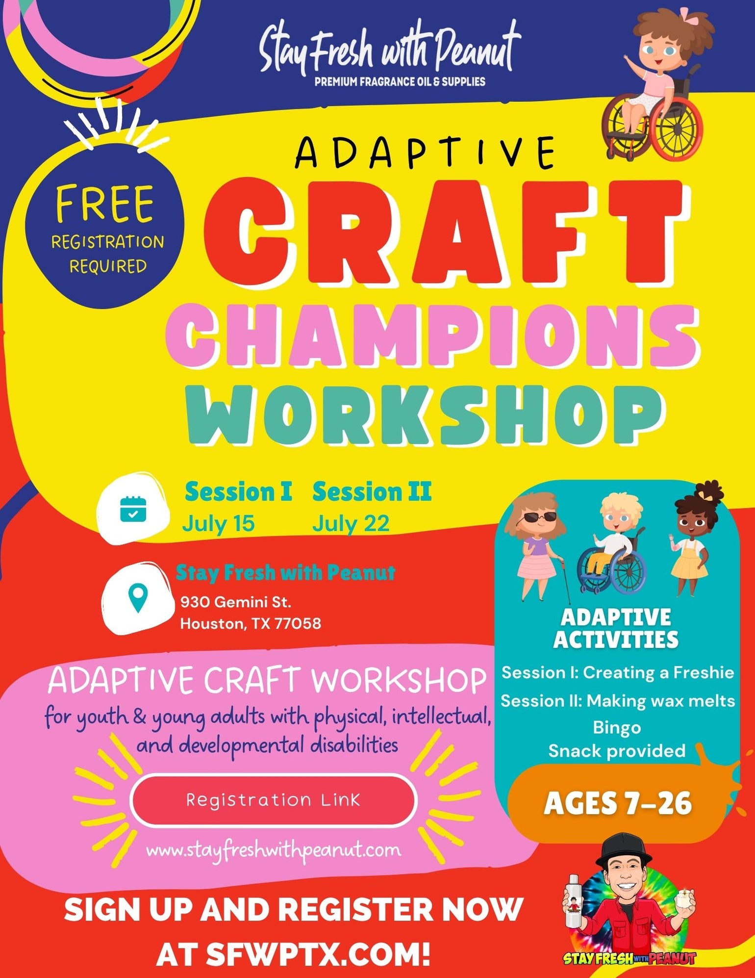 1st Craft Champions Adaptive Workshop – Stay Fresh with Peanut