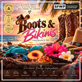 Boots & Bikinis fragrance oil by Stay Fresh With Peanut, featuring a sweet tropical and rugged leather-inspired scent.