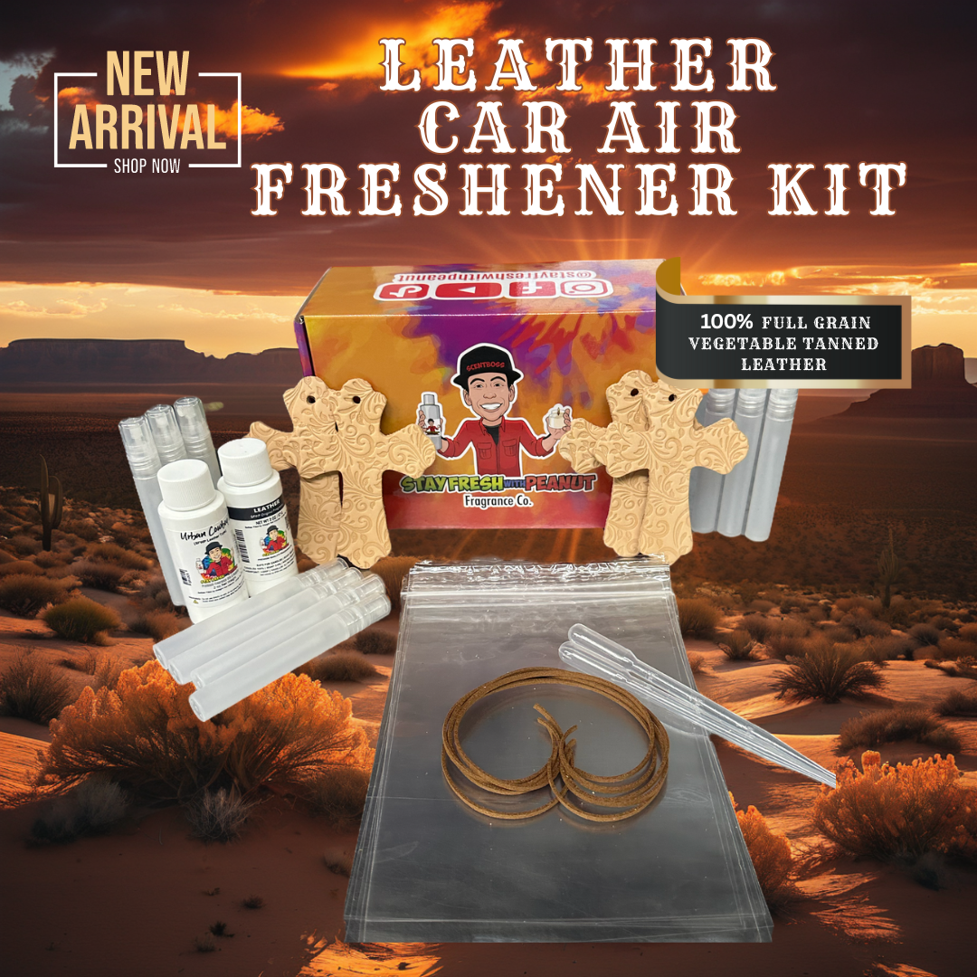 Leather Car Air Freshener Kit Stay Fresh with Peanut