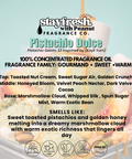 Pistachio Dolce fragrance oil packaging with product details and branding.