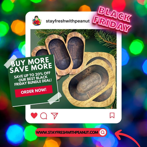 Wooden Dough Bowl – Hand-Carved & Unique *BLACK FRIDAY