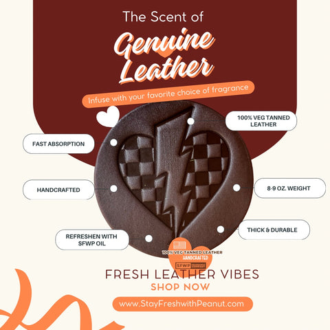 Unscented  Leather Air Freshener – Handmade Full-Grain USA | Seasonal