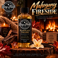 Mahogany Fireside Fragrance Oil by Stay Fresh With Peanut, an exclusive SFWP signature blend of polished woods, toasted vanilla and glowing amber.