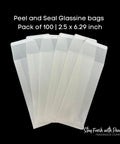 Peel and Seal Glassine bags | Pack of 100 | 2.5 x 6.29 inch