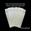 Peel and Seal Glassine bags | Pack of 100 | 2.5 x 6.29 inch