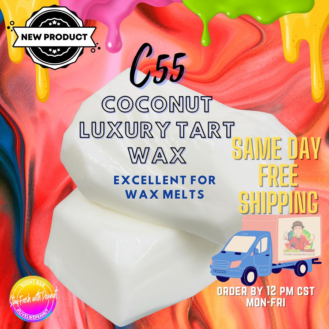 C55 Coconut Luxury Tart Wax For Wax Melts Stay Fresh with Peanut